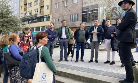 A guided city tour by the Mayor of Pontevedra showcasing urban regeneration projects