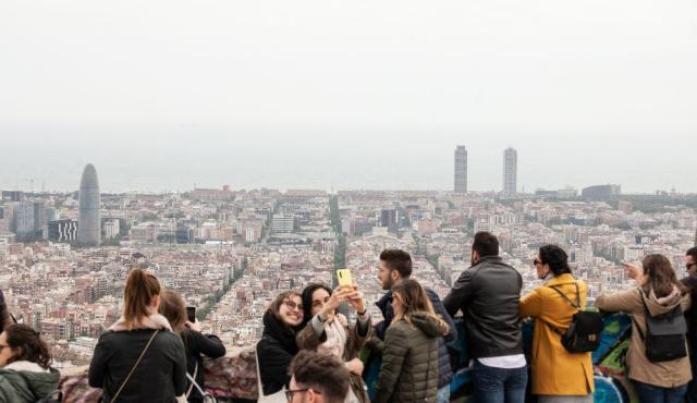 Tourists in Barcelona